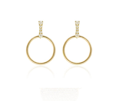 Swinging Hoop Diamond Earrings - Blair Weiner Designs