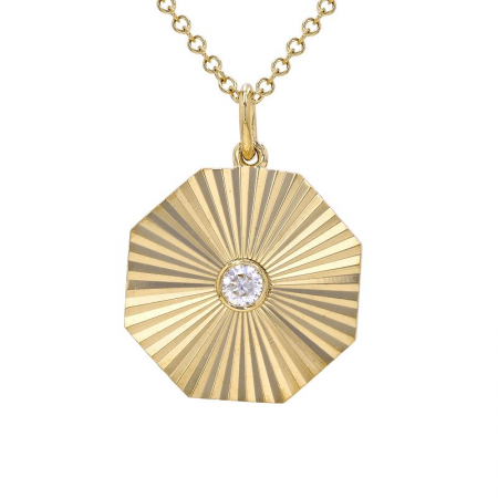 Fluted Diamond Pendant