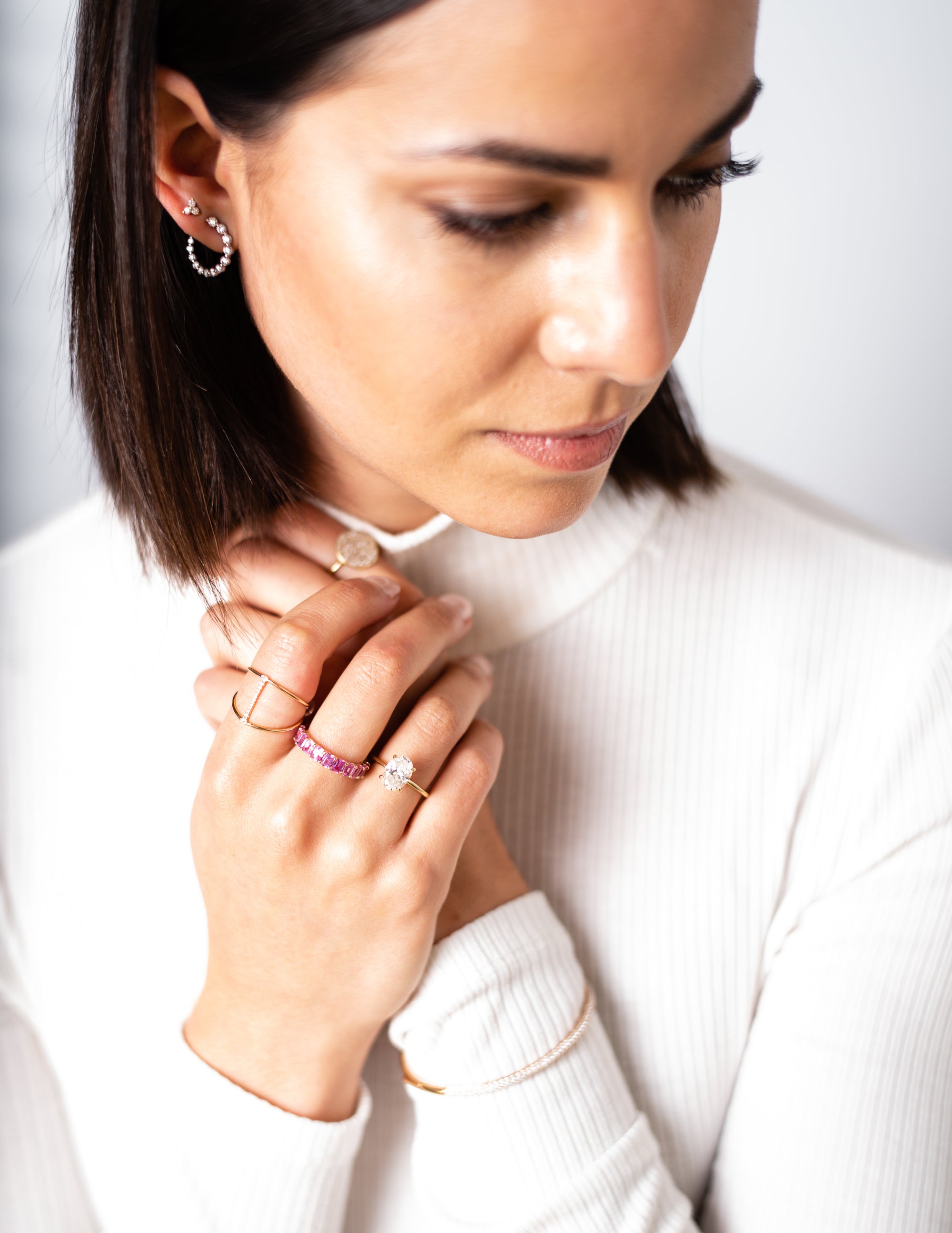 Petite Baguette Rhodolite Garnet Eternity Band