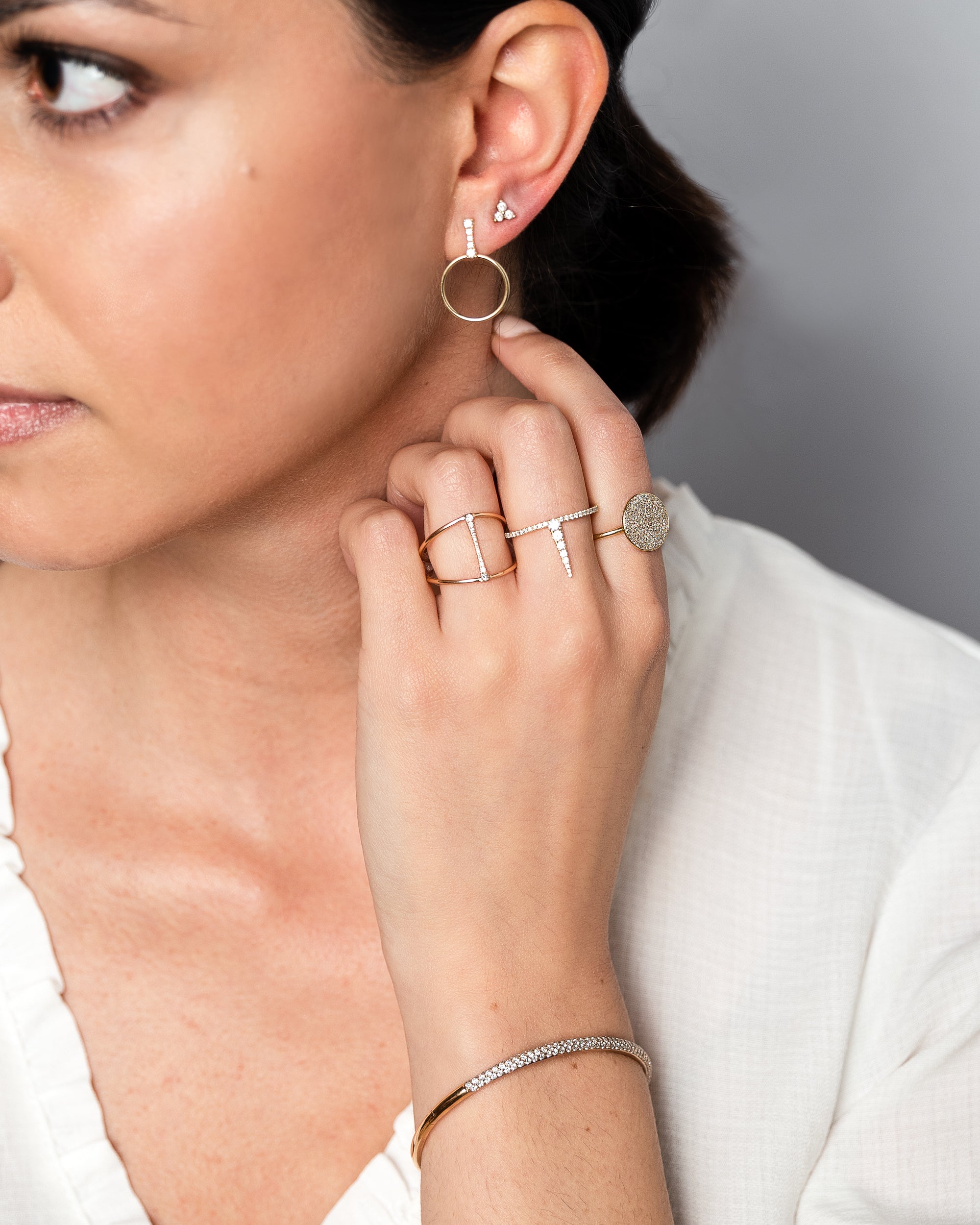 Vertical Diamond Bar Ring