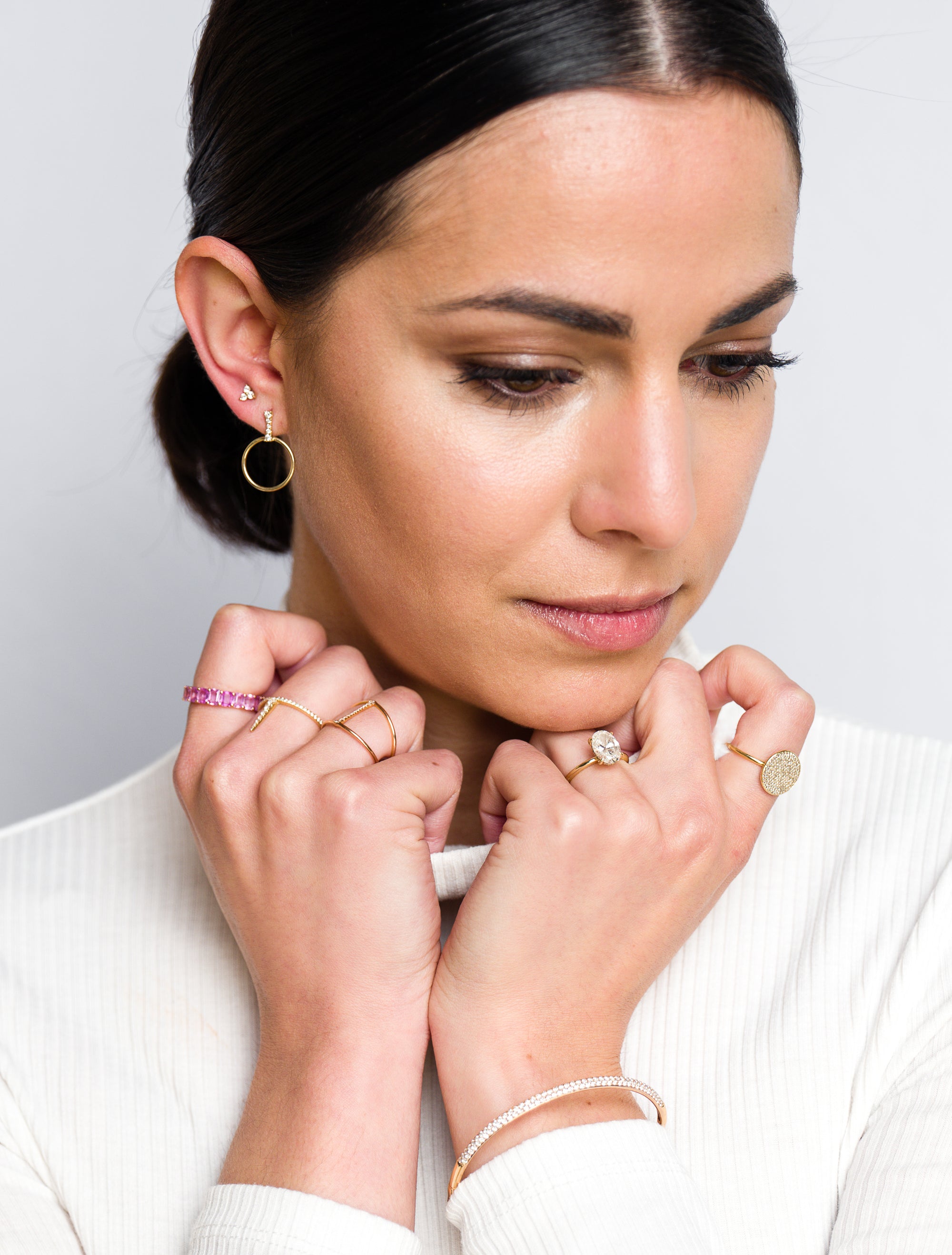 Petite Baguette Chrome Diopside Eternity Band