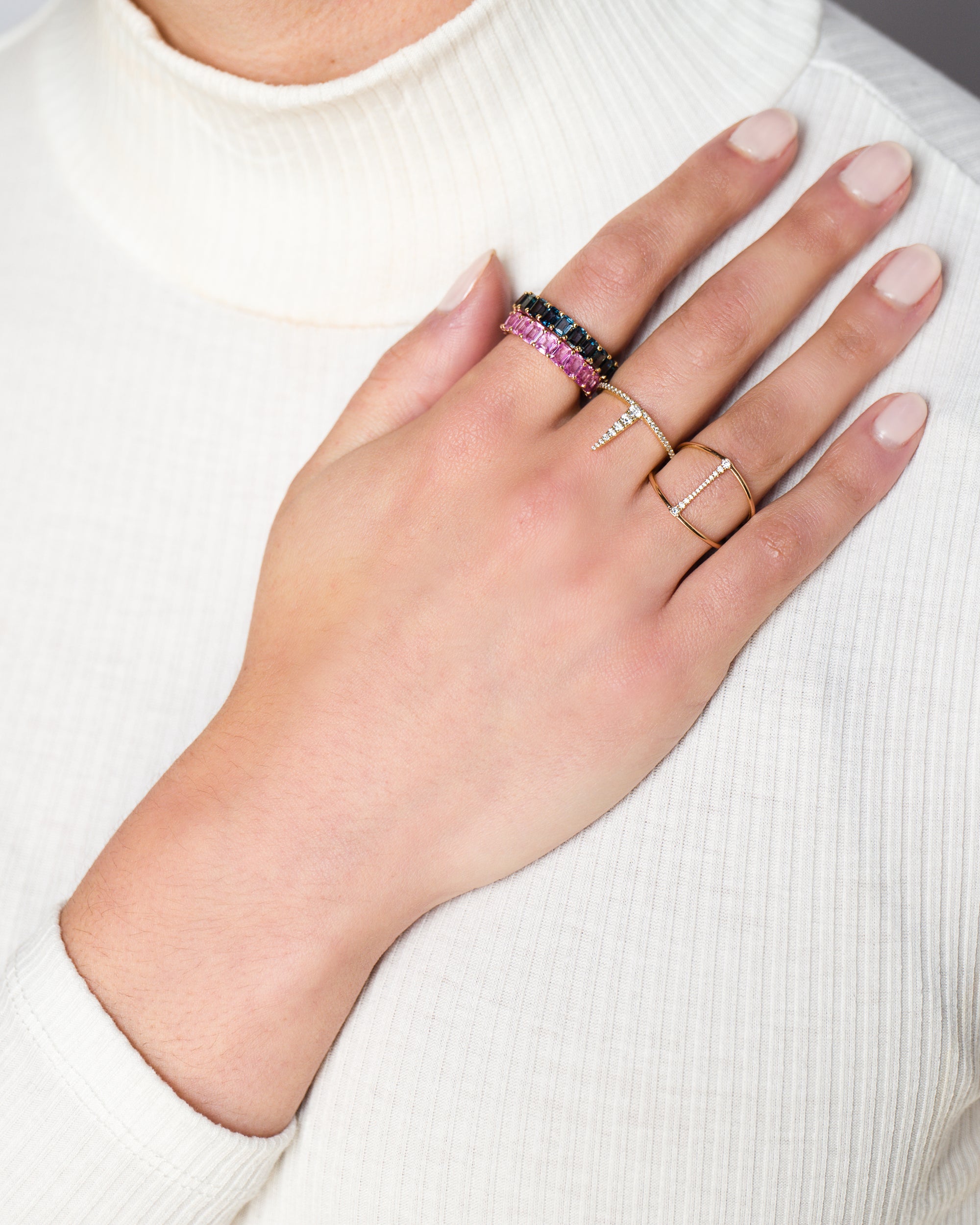 Petite Baguette Rhodolite Garnet Eternity Band