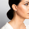 Graduated White Hoop 14K Gold Diamond Earring - Blair Weiner Designs