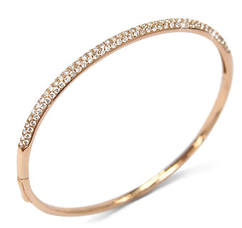 Pave Diamond 14K Rose Gold Bangle - Blair Weiner Designs
