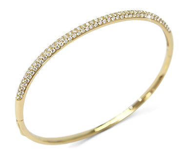 Pave Diamond 14K Yellow Gold Bangle - Blair Weiner Designs