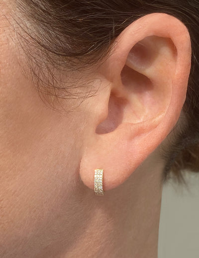 Mini Diamond Huggie Earrings
