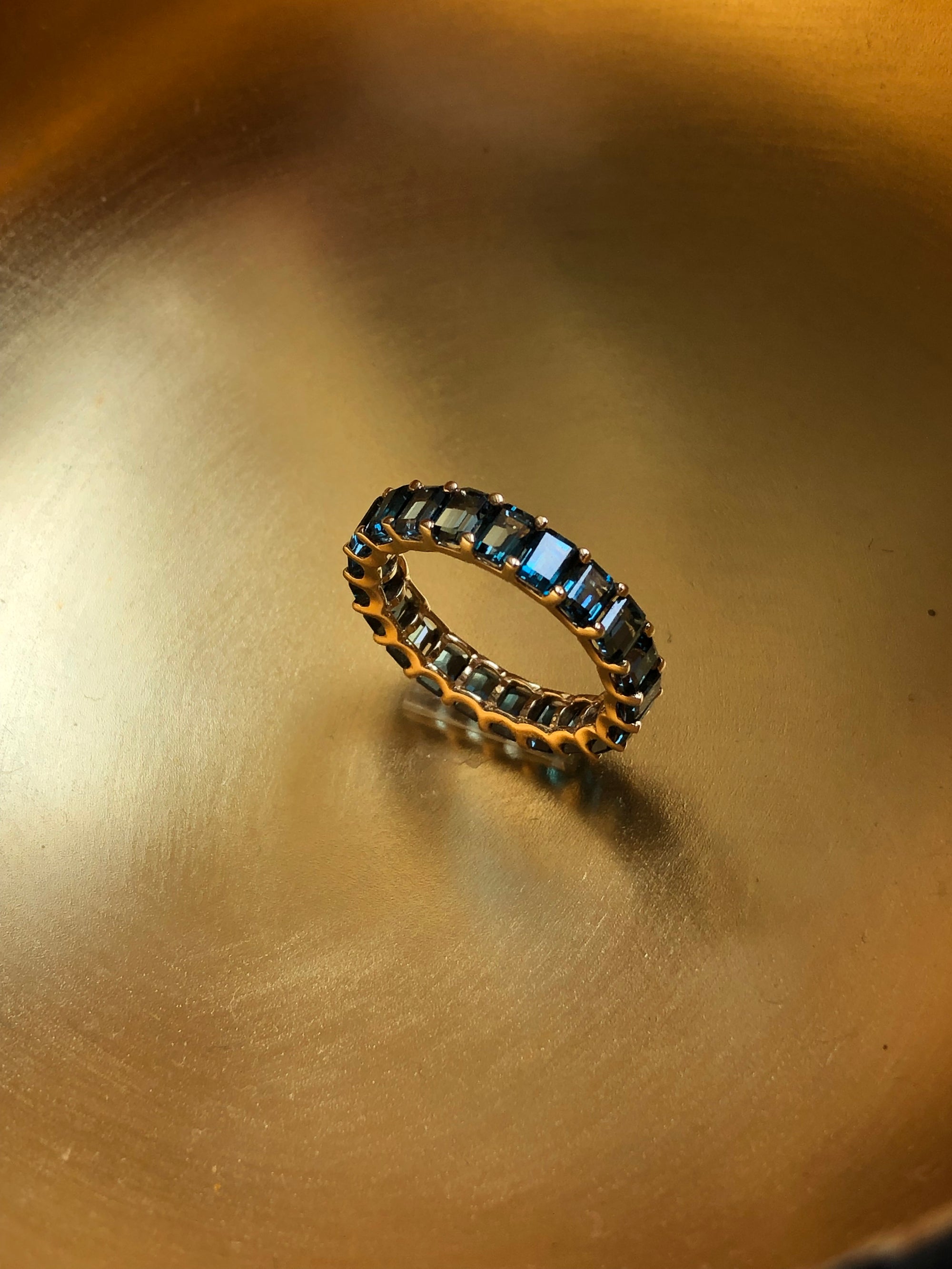 Petite Baguette London Blue Topaz Eternity Band - Blair Weiner Designs