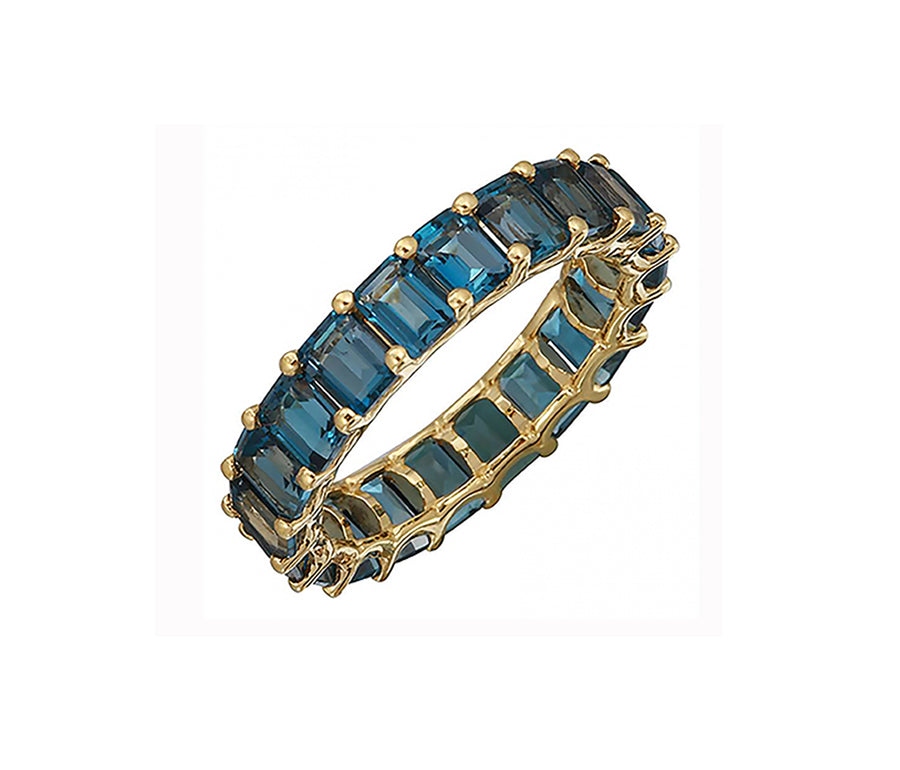 Petite Baguette London Blue Topaz Eternity Band - Blair Weiner Designs