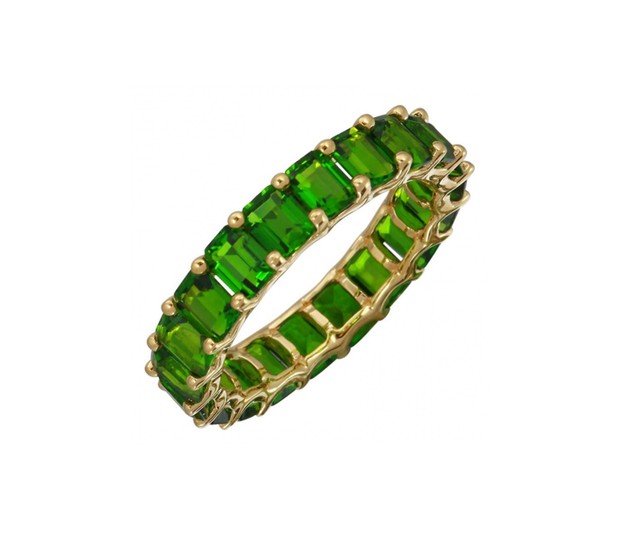Petite Baguette Chrome Diopside Eternity Band - Blair Weiner Designs
