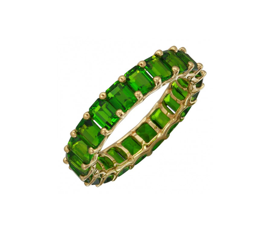 Petite Baguette Chrome Diopside Eternity Band - Blair Weiner Designs