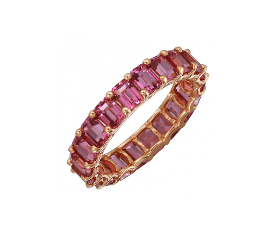 Petite Baguette Rhodolite Garnet Eternity Band - Blair Weiner Designs