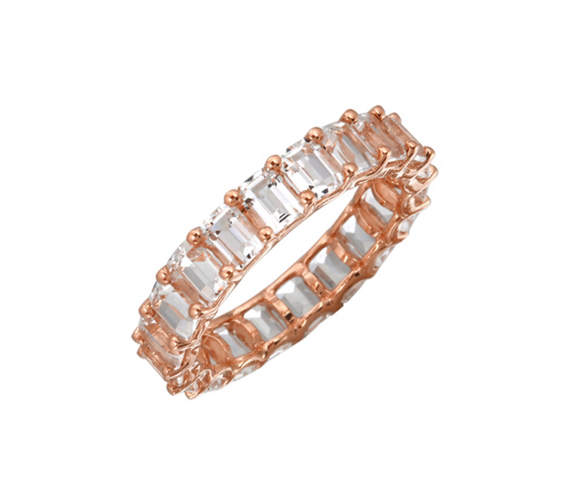 Petite Baguette White Topaz Eternity Band - Blair Weiner Designs