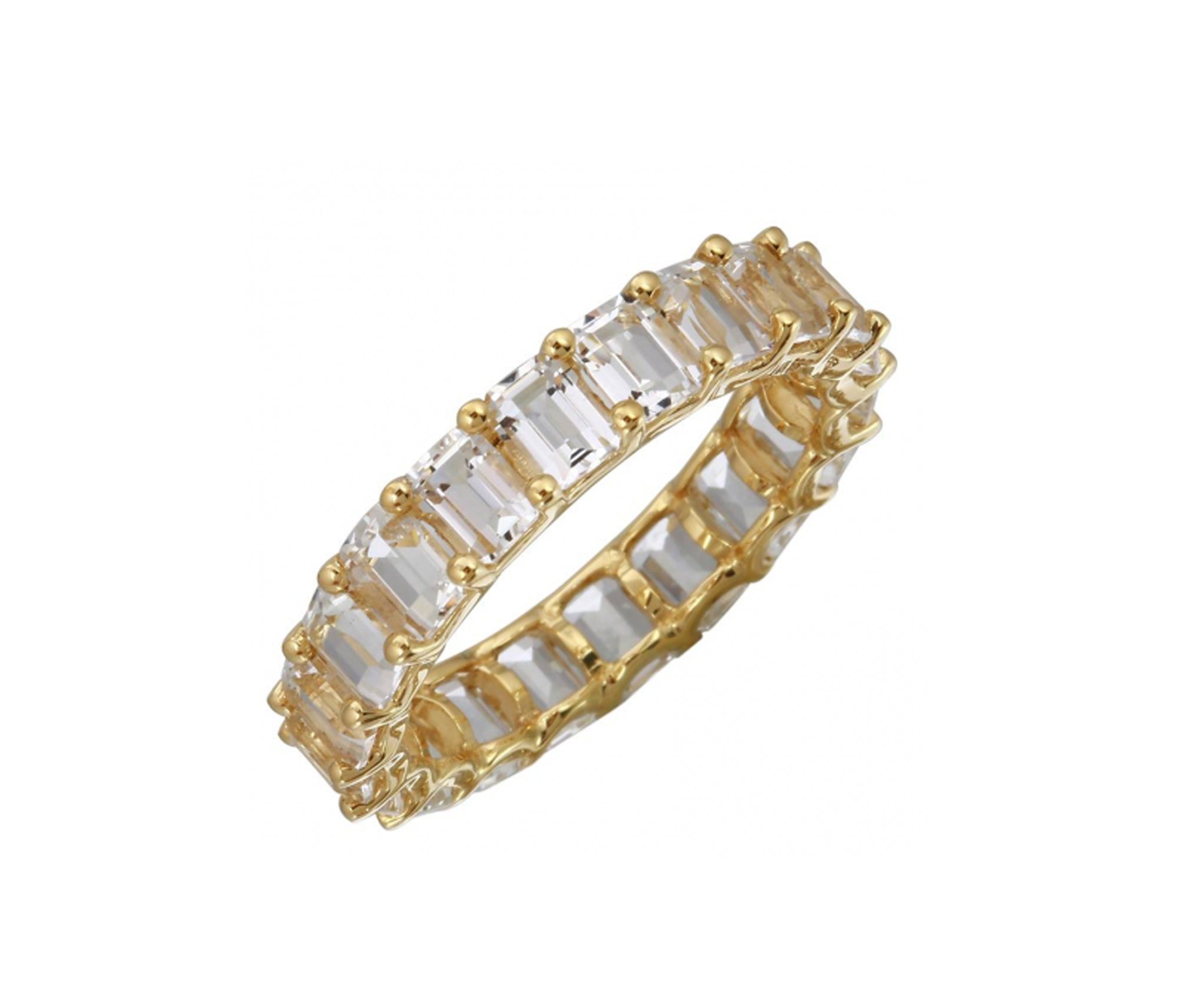 Petite Baguette White Topaz Eternity Band - Blair Weiner Designs