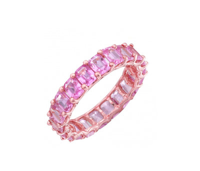 Petite Baguette Pink Sapphire Eternity Band - Blair Weiner Designs