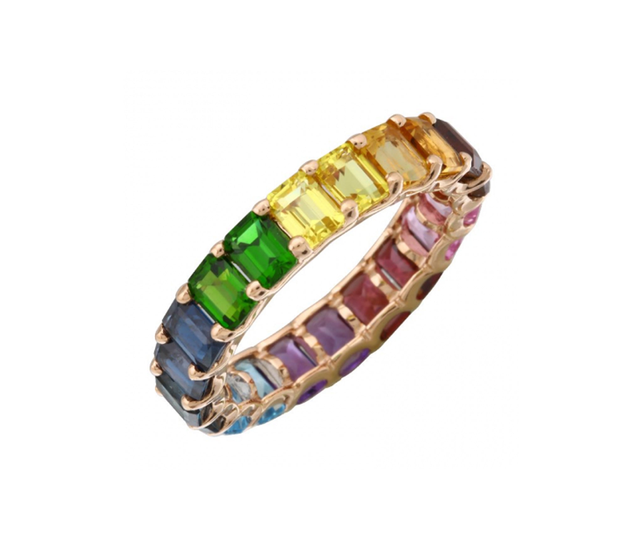Petite Baguette Multi Gemstone Eternity Band - Blair Weiner Designs