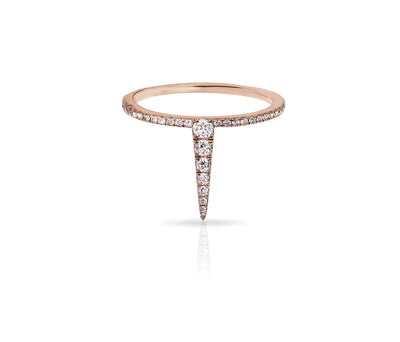Diamond Spike 14K Rose Gold Ring - Blair Weiner Designs