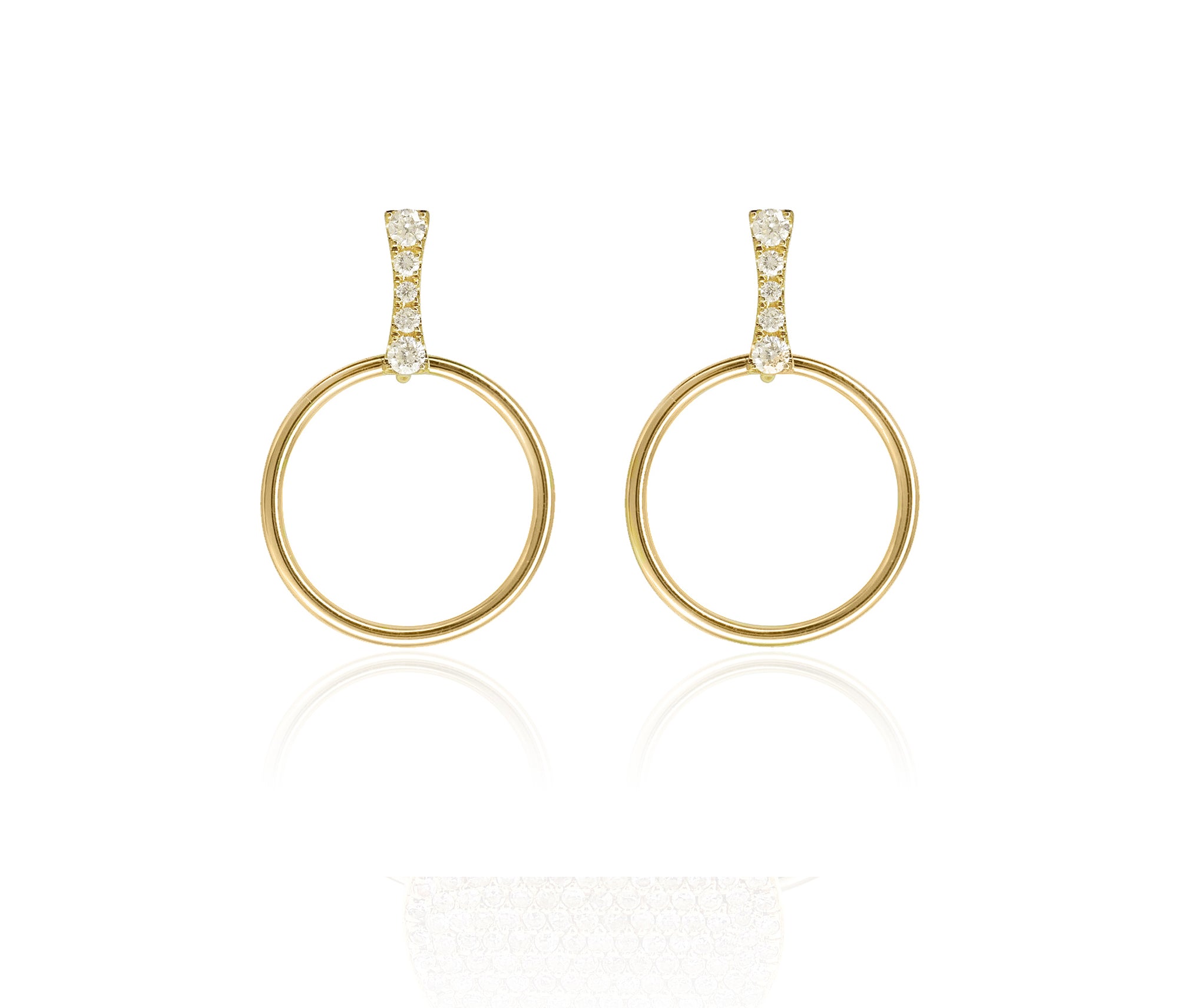 Swinging Hoop Diamond Earrings - Blair Weiner Designs